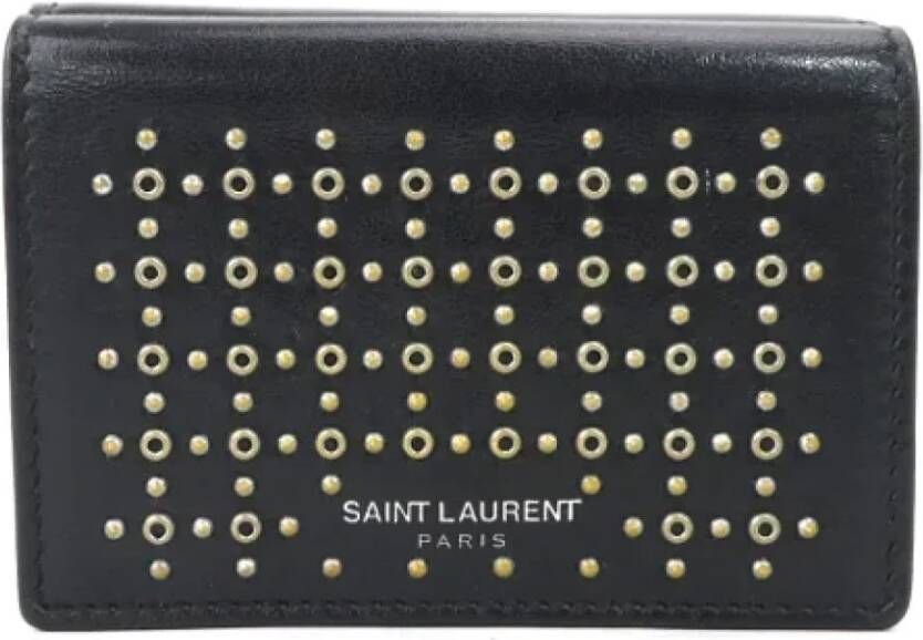 Saint Laurent Vintage Pre-owned Leather wallets Zwart Dames