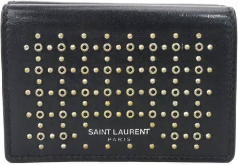 Saint Laurent Vintage Pre-owned Leather wallets Zwart Dames