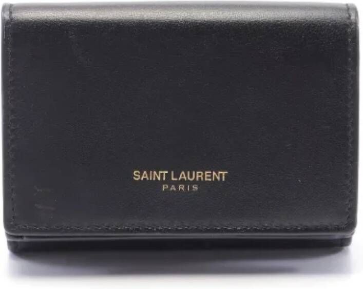 Saint Laurent Vintage Pre-owned Leather wallets Zwart Heren