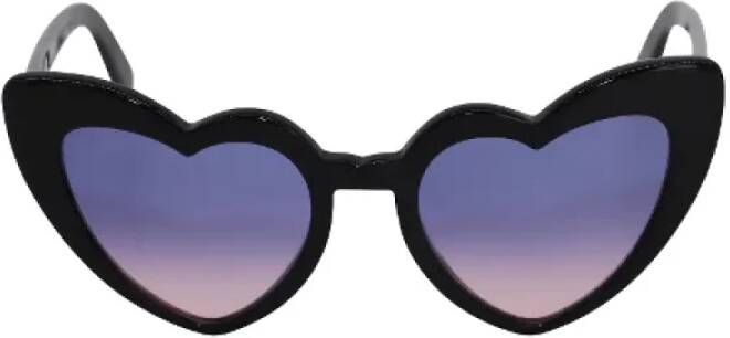 Saint Laurent Vintage Pre-owned Plastic sunglasses Zwart Dames