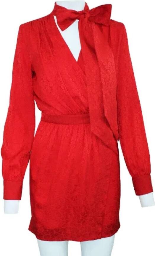 Saint Laurent Vintage Pre-owned Silk dresses Rood Dames