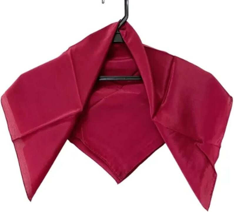 Saint Laurent Vintage Pre-owned Silk scarves Roze Dames