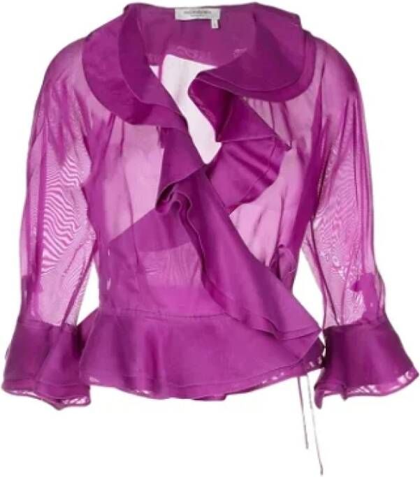 Saint Laurent Vintage Pre-owned Silk tops Roze Dames