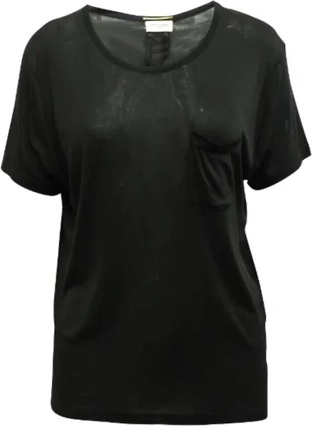 Saint Laurent Vintage Pre-owned Silk tops Zwart Dames
