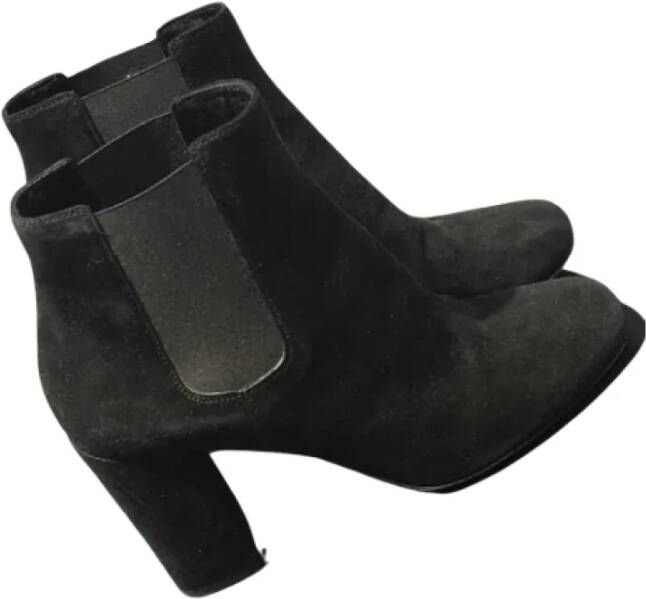 Saint Laurent Vintage Pre-owned Suede boots Zwart Dames