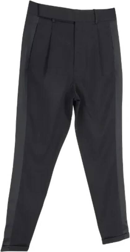 Saint Laurent Vintage Pre-owned Wool bottoms Zwart Dames