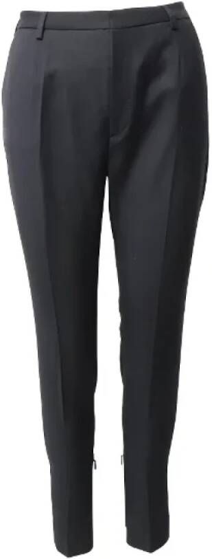 Saint Laurent Vintage Pre-owned Wool bottoms Zwart Dames