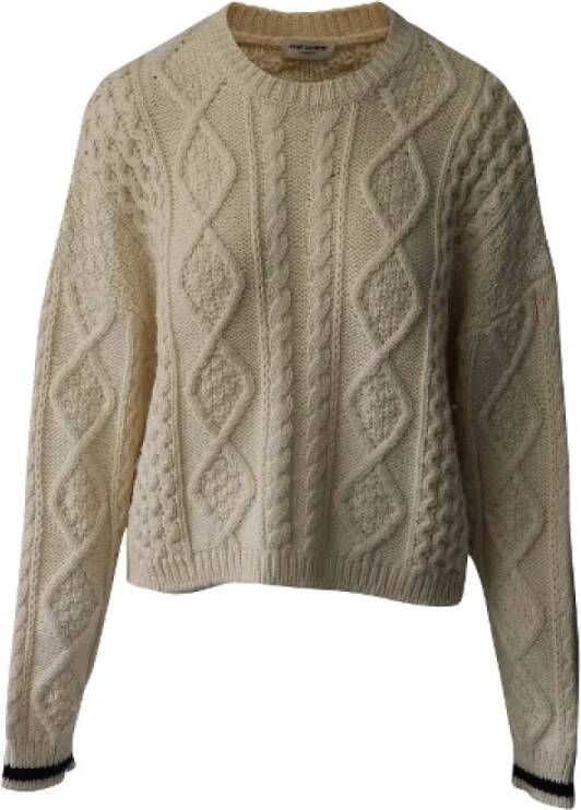 Saint Laurent Vintage Pre-owned Wool outerwear Beige Dames