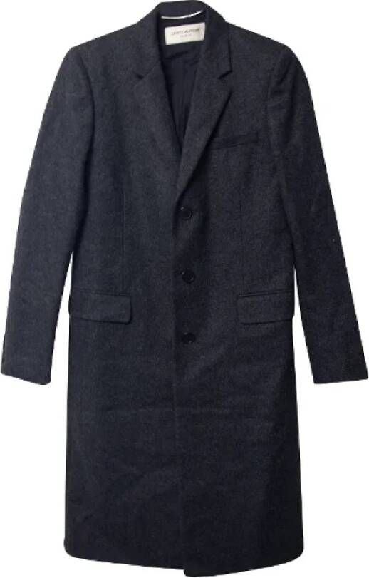 Saint Laurent Vintage Pre-owned Wool outerwear Grijs Dames