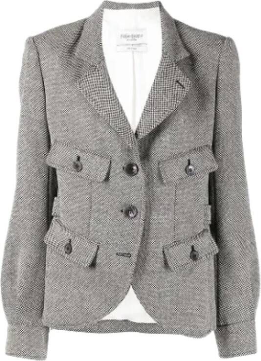 Saint Laurent Vintage Pre-owned Wool outerwear Grijs Dames