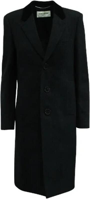 Saint Laurent Vintage Pre-owned Wool outerwear Grijs Dames