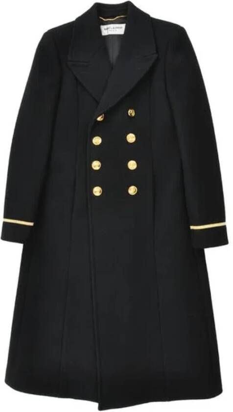 Saint Laurent Vintage Pre-owned Wool outerwear Zwart Dames