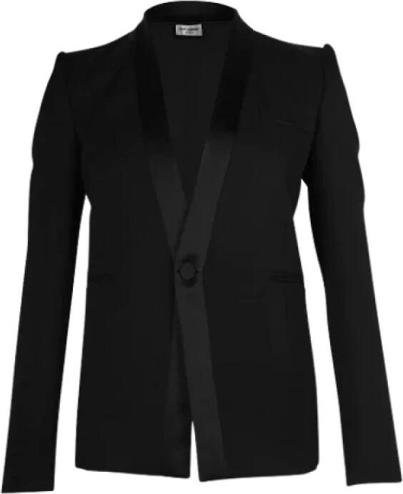 Saint Laurent Vintage Pre-owned Wool outerwear Zwart Dames
