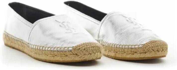 Saint Laurent Vintage Pre-ownedRaffiaespadrilles Grijs Dames