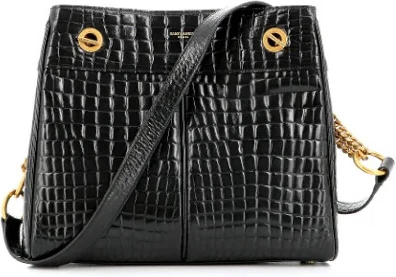 Saint Laurent Vintage Preated canvas schouderzakken Zwart Dames