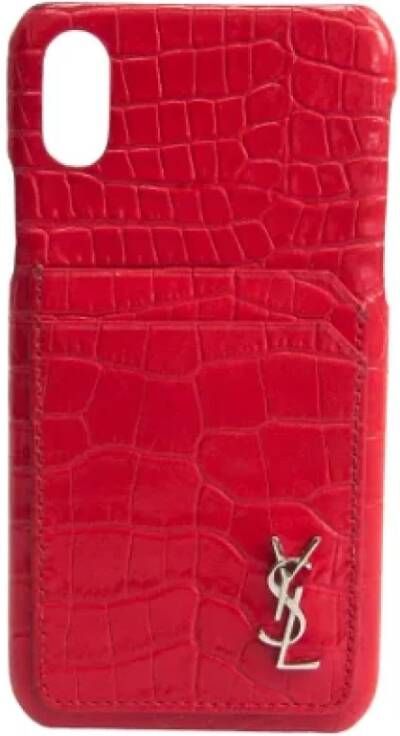 Saint Laurent Vintage Tweedehands accessoire Rood Dames
