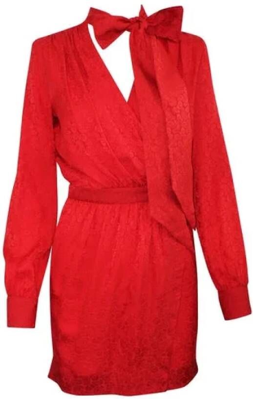 Saint Laurent Vintage Tweedehands Dres Rood Dames