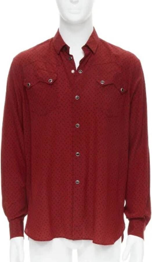 Saint Laurent Vintage Tweedehands overhemd en blouse Rood Dames