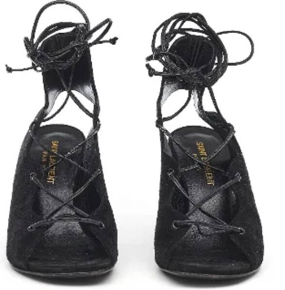 Saint Laurent Vintage Tweedehands sandalen Zwart Dames