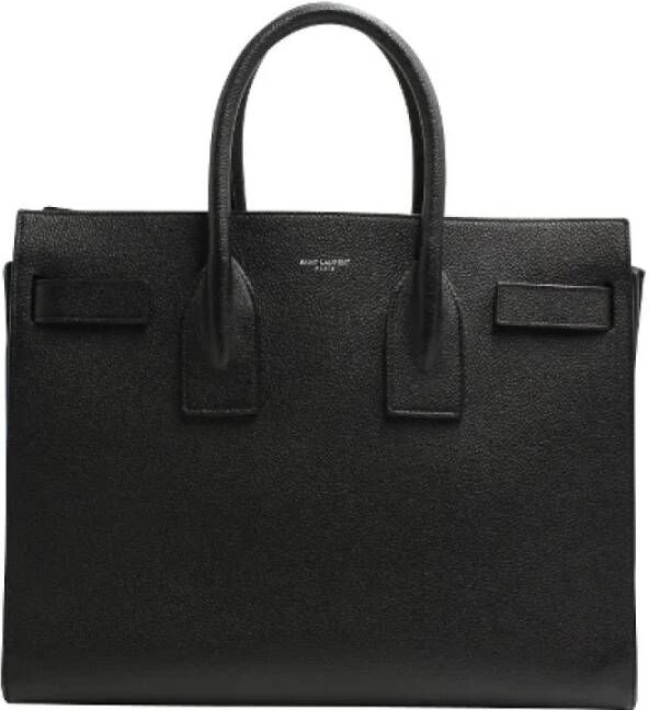 Saint Laurent Vintage Voldoende lederen bakken Zwart Dames