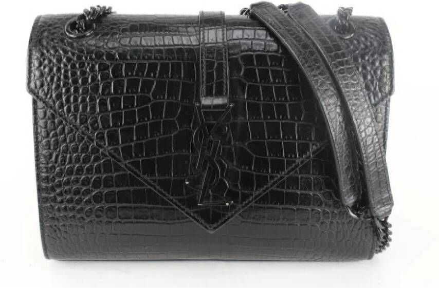 Saint Laurent Vintage Voldoende lederen crossbody-bags Zwart Dames