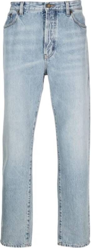 Saint Laurent Straight Fit Jeans met Relaxte Pasvorm Blue