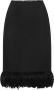 Saint Laurent Zijden rok met verenafwerking Zwart Dames - Thumbnail 1