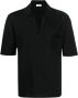 Saint Laurent Zwart Wol V-Hals Polo Shirt Zwart Heren - Thumbnail 1