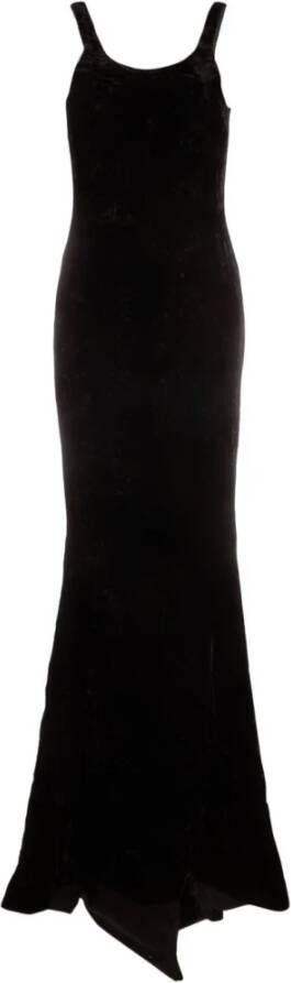 Saint Laurent Zwarte mouwloze avondjurk van fluweel Zwart Dames