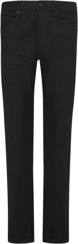 Saint Laurent Zwarte Skinny Jeans Italiaans Vakmanschap Mid-Rise Zwart Heren