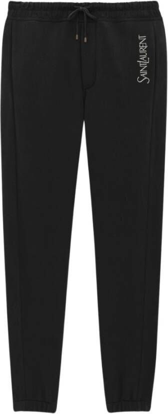 Saint Laurent Zwarte sweatpants met verborgen knoopsluiting Zwart Heren