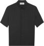Saint Laurent Zwarte Zijden Overhemd met Korte Mouwen voor Heren Zwart Heren - Thumbnail 1
