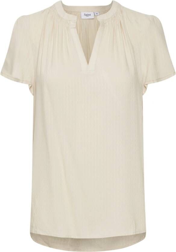 Saint Tropez BrittaSZ SS Top Beige Dames