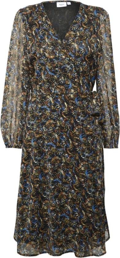 Saint Tropez Knielange wikkeljurk met all-over motief