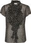 Saint Tropez transparante blouse Lilly met stippen en ruches zwart - Thumbnail 1