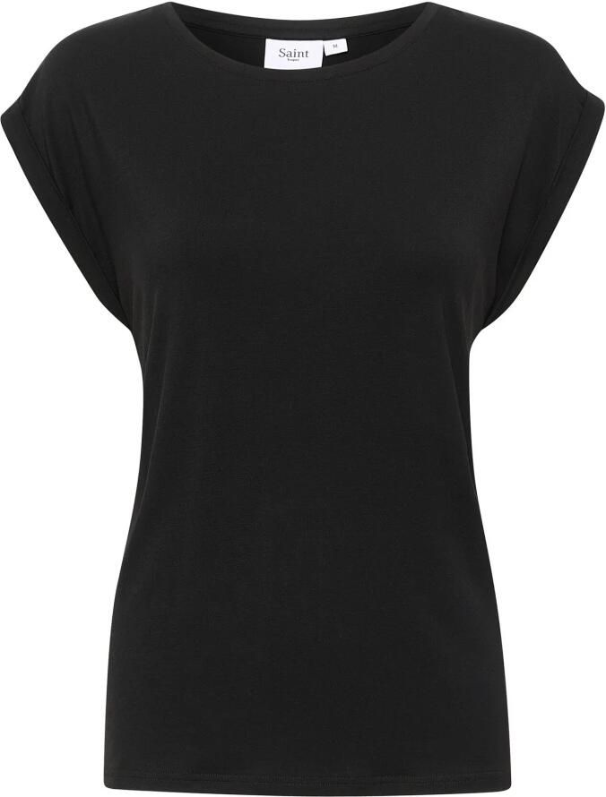Saint Tropez Adeliasz T-Shirt Toppe T-Shirts 30501441 Zwart Black Dames