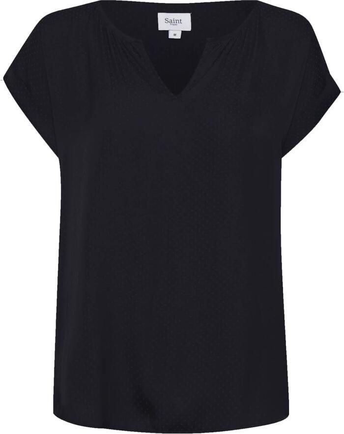 Saint Tropez Blauwe diepe polkadot blouse Black Dames