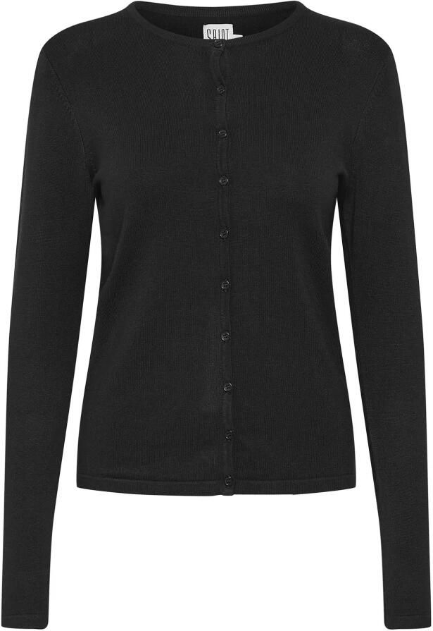 Saint Tropez Eenvoudige Zwarte Cardigan met Knoopsluiting Black Dames - Foto 6