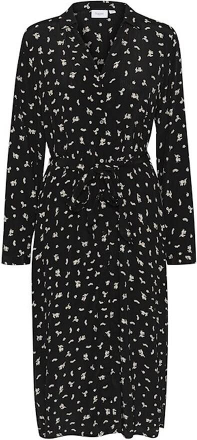 Saint Tropez Gedrukte Lange Mouw Jurk Black Ice Iris Black Dames - Foto 5