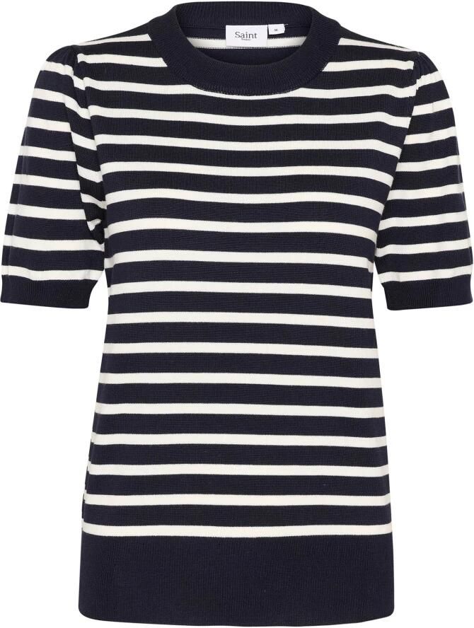 Saint Tropez Gestreepte Pullover Trui Ice Nightsky Black Dames - Foto 3