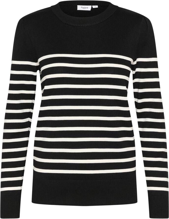 Saint Tropez Gestreepte Pullover Trui Zwart Mila Stripe Black Dames