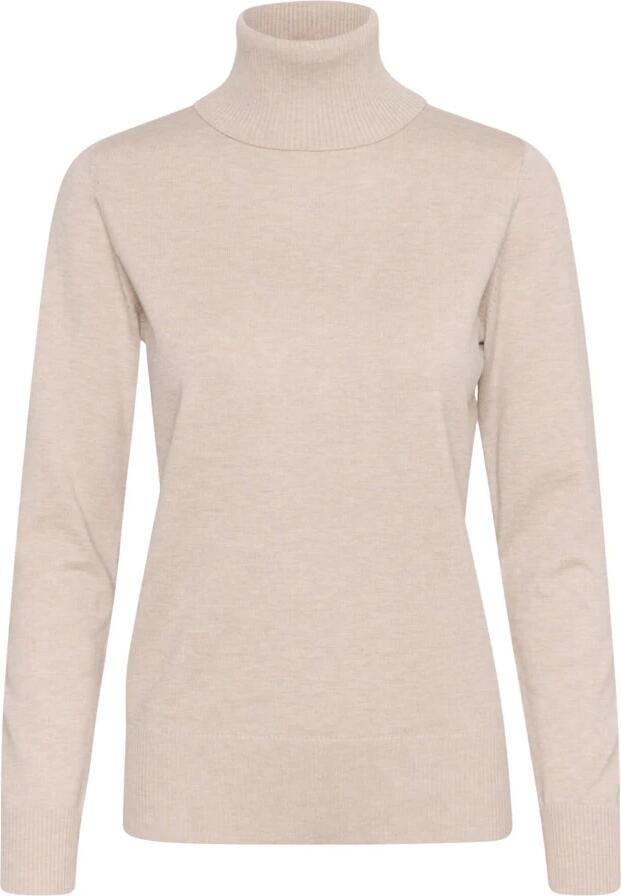 Saint Tropez Grijze Melange Rollneck Trui Pink Dames