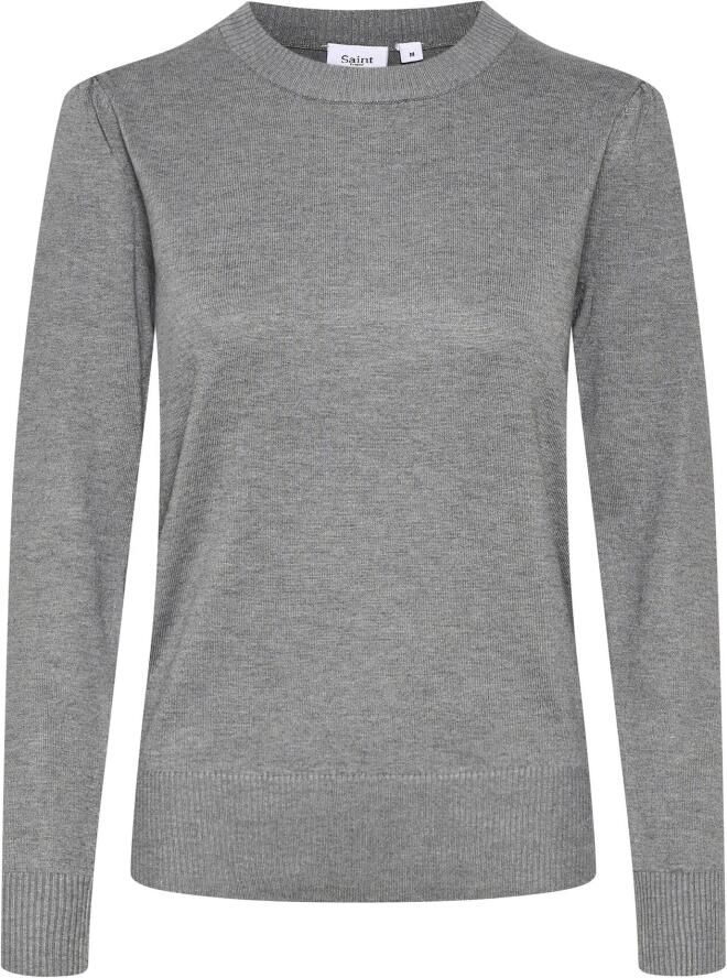 Saint Tropez Milasz Pullover Gebreid Mist Grey Melange Gray Dames