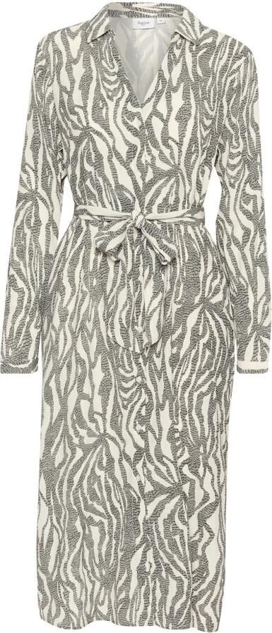 Saint Tropez Zebra Graphic Jurk met Lange Mouwen Gray Dames