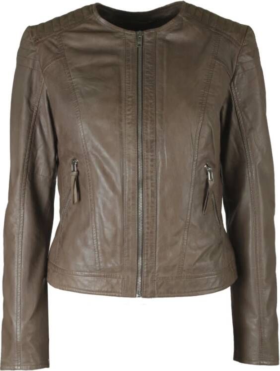 Saki Leather Leren Jas Brown Dames