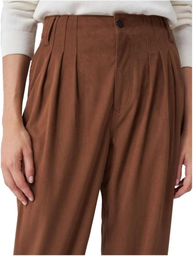 Salsa Bruine baggy cropped suède broek Brown Dames