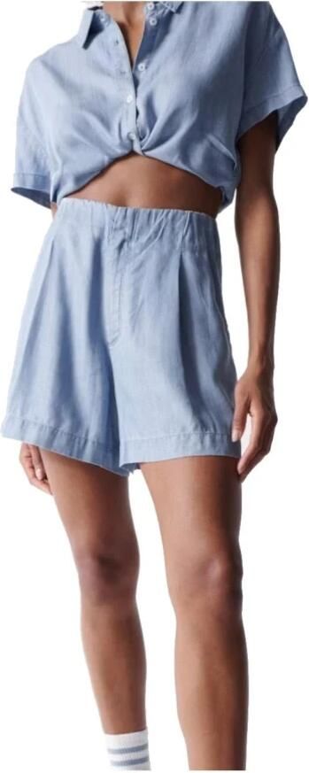 Salsa Lichte Denim Shorts met Hoge Taille Blue Dames - Foto 2