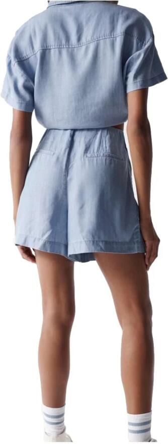Salsa Lichte Denim Shorts met Hoge Taille Blue Dames - Foto 3