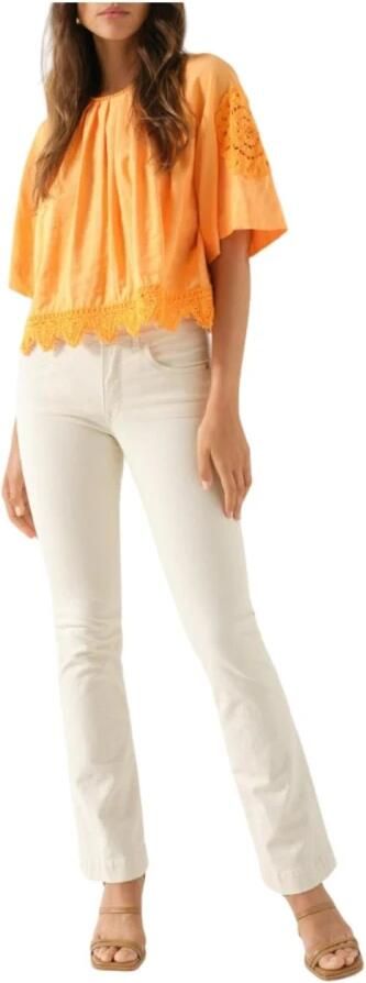Salsa Oranje Geborduurde Blouse met Korte Mouwen Orange Dames - Foto 3