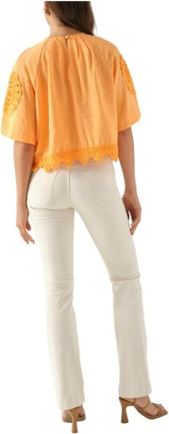 Salsa Oranje Geborduurde Blouse met Korte Mouwen Orange Dames - Foto 2